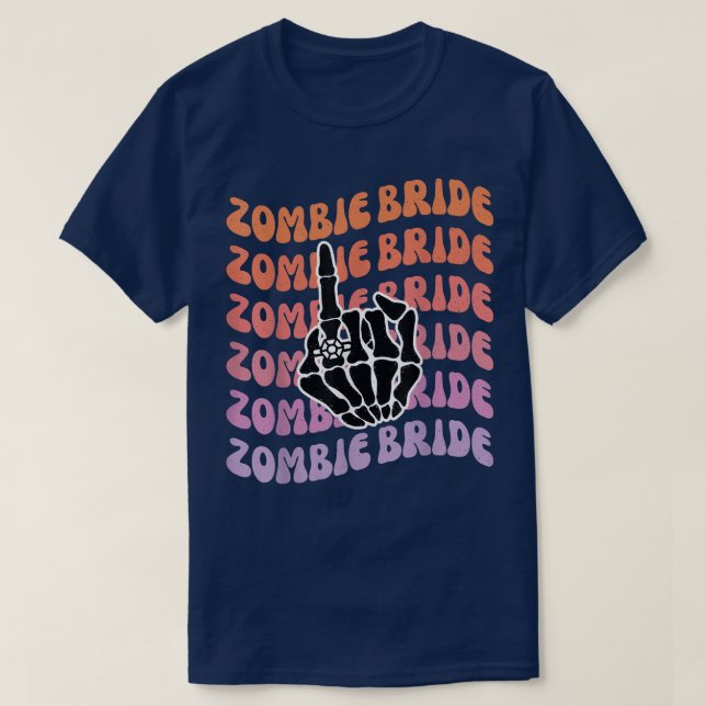 Zombie Bride Til Death Do Us Party Bachelorette Pa T-Shirt (Design Front)