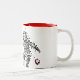 Zombie Broken Heart with Flower Two-Tone Coffee Mug