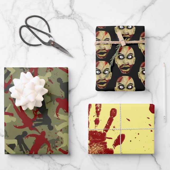 Zombie Bundle Wrapping Paper Sheet (Front)