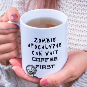 Zombie But Coffee First White Halloween Coffee Mug