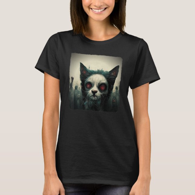 Zombie Ca Aesthetic Evil Scary Horror Halloween T-Shirt (Front)