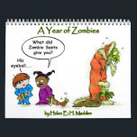 Zombie Calendar! Calendar<br><div class="desc">Unless you’re dead, never be late again with this zombie calendar! Use it to “liven” up your social life, or keep track of “deadlines.” Let these friendly zombies inspire you as you shamble brainlessly through the year! Art by Helen E. H. Madden, ©2013 www.cynicalwoman.com Created with Adobe® Ideas</div>