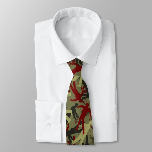 Zombie Camo Pattern Tie (Tied)