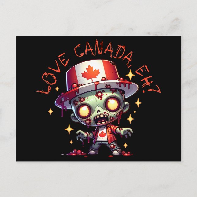 Zombie Canada Day Postcard (Front)