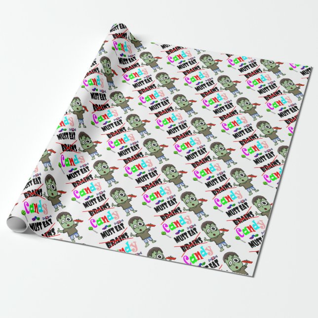 zombie candy wrapping paper (Unrolled)