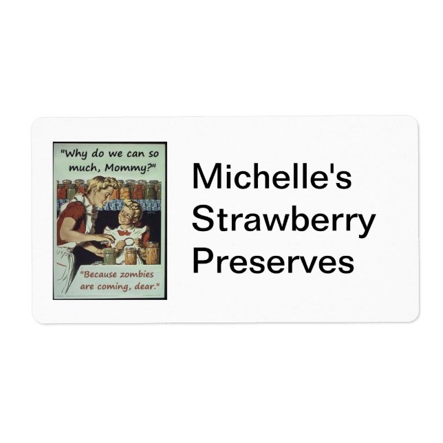 Zombie canning label (Front)