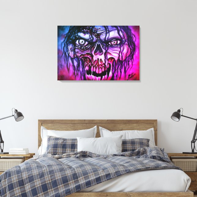 Zombie Canvas Print (Insitu(Bedroom))