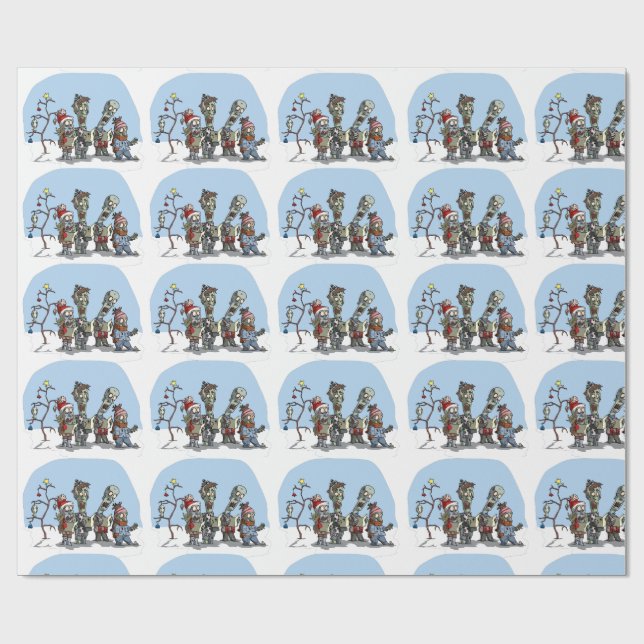 Zombie Carolers Wrapping Paper (Flat)