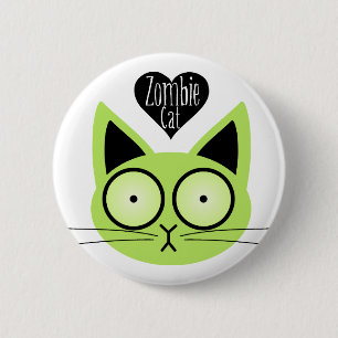 Zombie Cat 6 Cm Round Badge