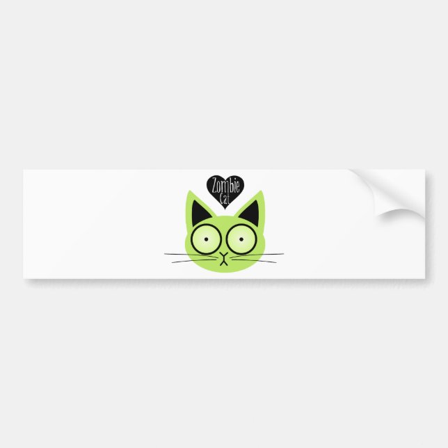 Zombie Cat Bumper Sticker (Front)