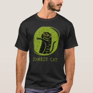 Zombie Cat Funny Spooky Halloween T-Shirt