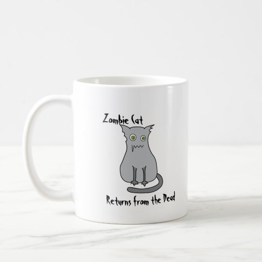 Zombie Cat Grey Coffee Mug