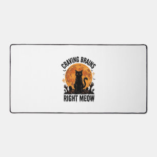 Zombie Cat Halloween Vintage Engraving Shirt Art_1 Desk Mat