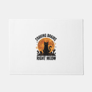 Zombie Cat Halloween Vintage Engraving Shirt Art_1 Doormat
