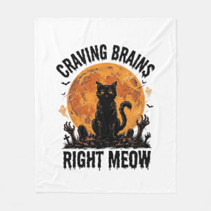 Zombie Cat Halloween Vintage Engraving Shirt Art_1 Fleece Blanket