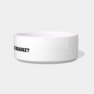 Zombie Cat I Can Haz Brainz Pet Food Bowl