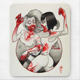 "Zombie Catfight!" Mouse Mat