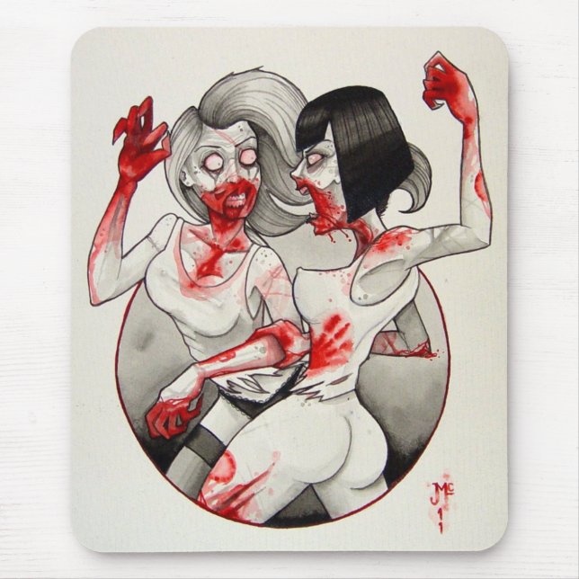 "Zombie Catfight!" Mouse Mat (Front)