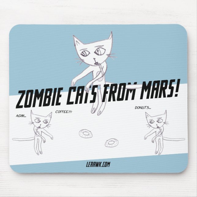 Zombie Cats from Mars #05b Mouse Mat (Front)