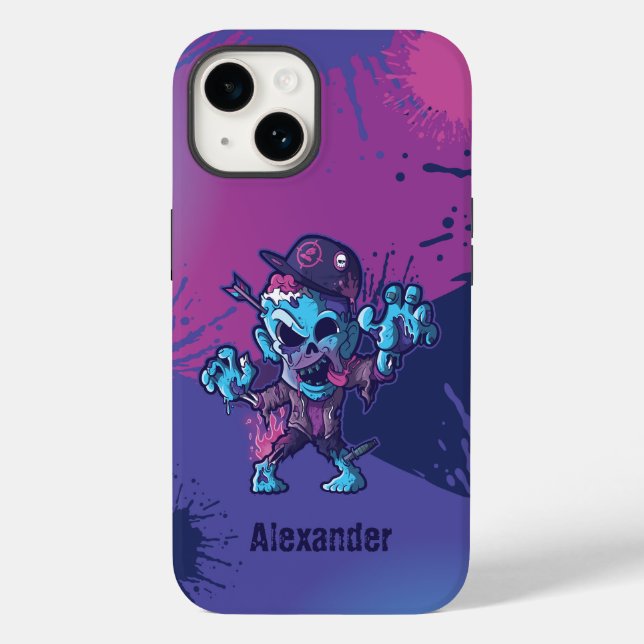 Zombie Character Cartoon Splats iPhone case (Back)