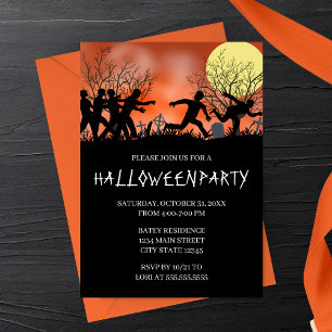 Zombie Chase Halloween Party Invitation