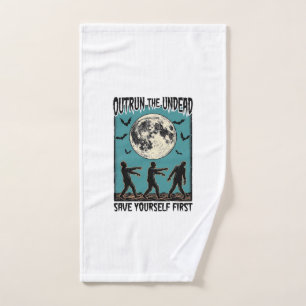 Zombie Chase Shirt Vintage Undead Escape Graphic_1 Hand Towel