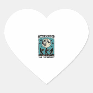 Zombie Chase Shirt Vintage Undead Escape Graphic_1 Heart Sticker