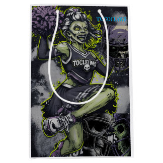 Zombie Cheerleader Horror Art Throw Pillow Medium Gift Bag