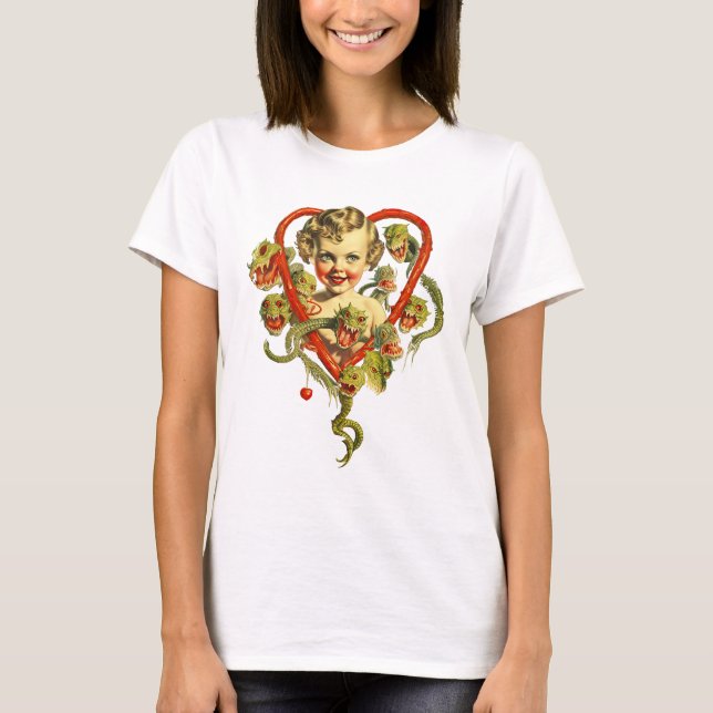zombie cherub angels monsters witchy halloween  T-Shirt (Front)