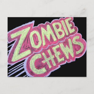 zombie chews postcard