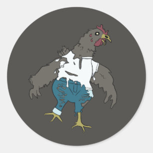 Zombie Chicken Classic Round Sticker
