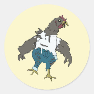 Zombie Chicken Classic Round Sticker