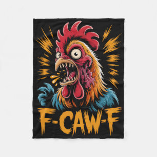 Zombie Chicken Funny Scary Rooster Halloween Horro Fleece Blanket