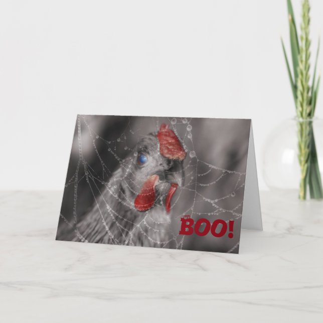 Zombie Chicken Happy Halloween Card (Front)