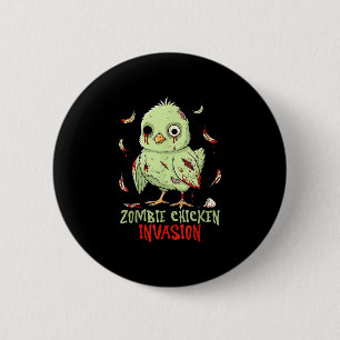 Zombie chicken invasion cute undead chick 6 cm round badge