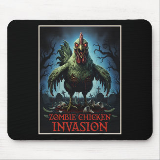 Zombie Chicken Invasion Undead Farm Horror Mouse Mat