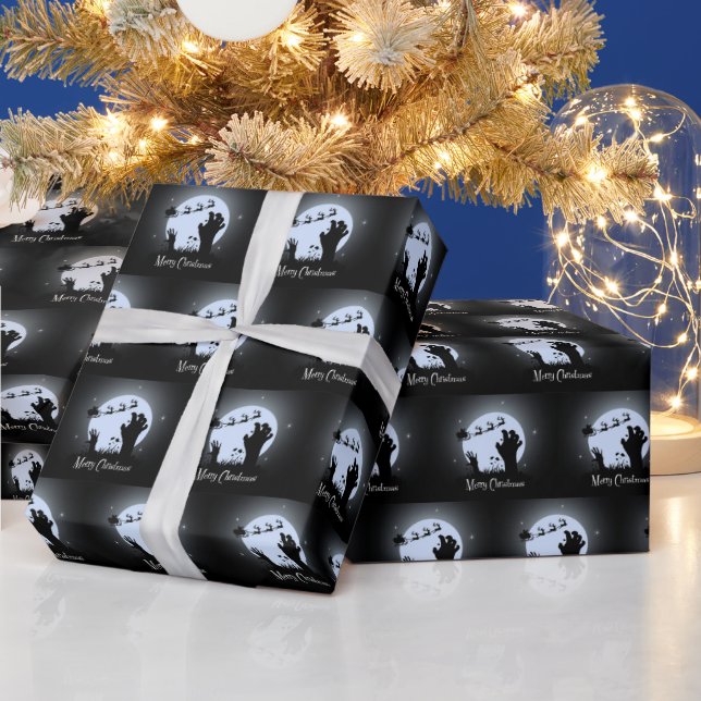 Zombie Christmas Night Wrapping Paper (Holidays)