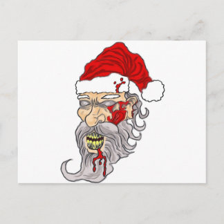 Zombie Christmas Santa Art Postcard