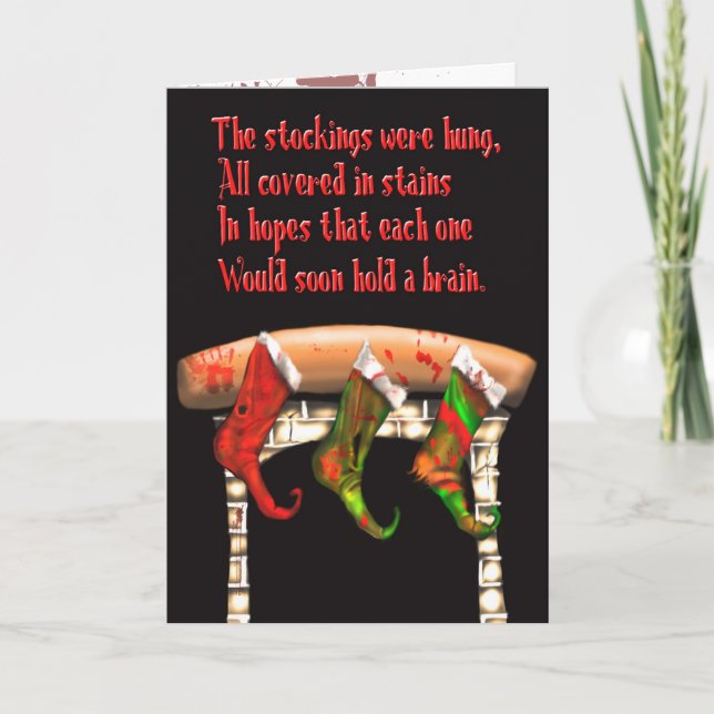 zombie christmas stockings holiday card (Front)