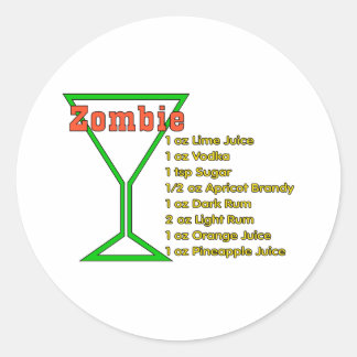Zombie Classic Round Sticker