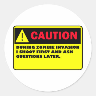ZOMBIE CLASSIC ROUND STICKER
