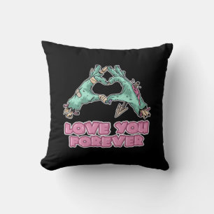 Zombie Classic - Skeleton Heart And Hands Cushion