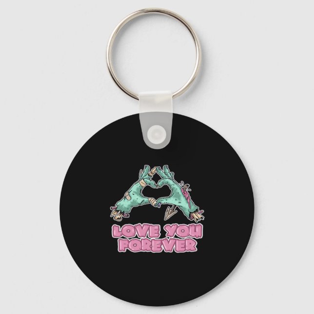 Zombie Classic - Skeleton Heart And Hands Key Ring (Front)