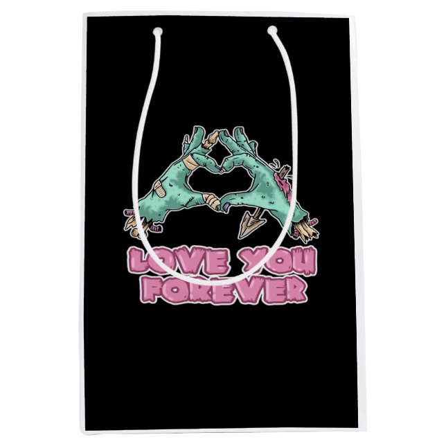 Zombie Classic - Skeleton Heart And Hands Medium Gift Bag (Front)