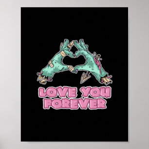 Zombie Classic - Skeleton Heart And Hands Poster