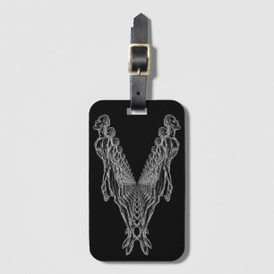 Zombie Clone Army Undead Apocalypse black white Luggage Tag