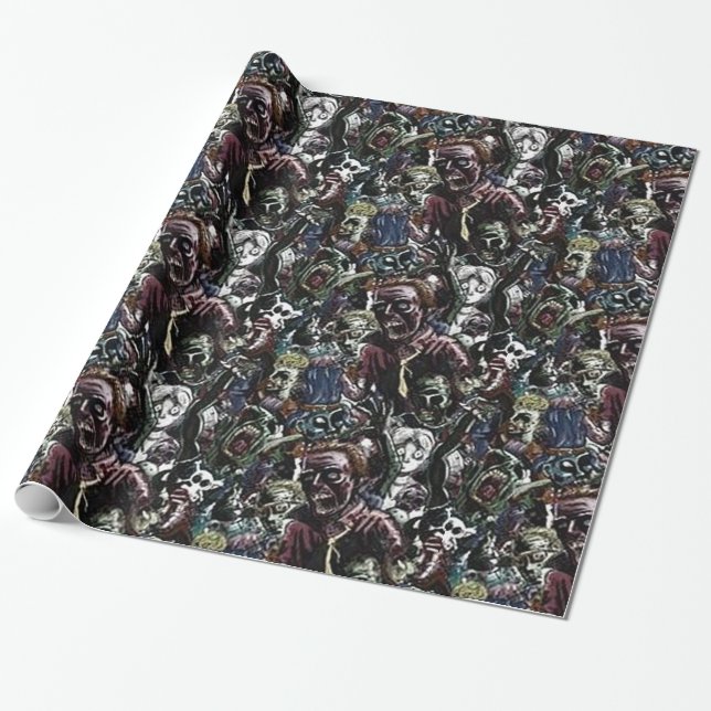 Zombie Cluster Wrapping Paper (Unrolled)