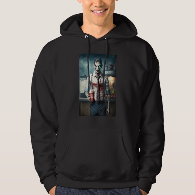 Zombie Coffee Barista   Zombies In Everyday Life S Hoodie (Front)