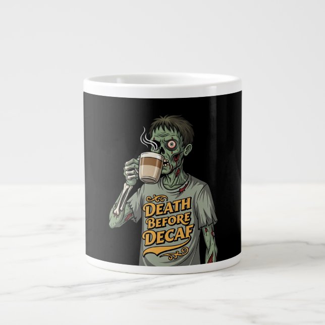 Zombie Coffee Lover Halloween  Large Coffee Mug (Front)