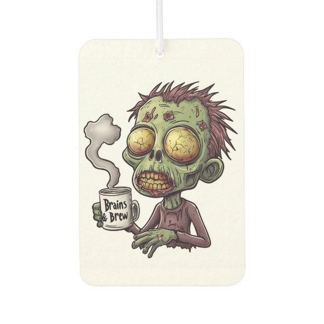  Zombie Coffee Time Car Air Freshener (Front)